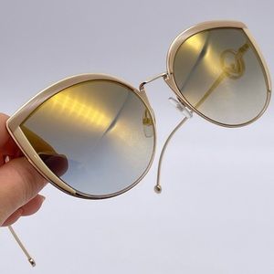 BRAND NEW FENDI FF 0290/S IJS Ivory Gold Women Sunglasses